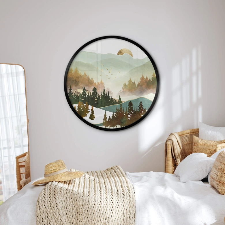 Plakat SpaceFrog Designs - Jesienny poranek - okrągły 