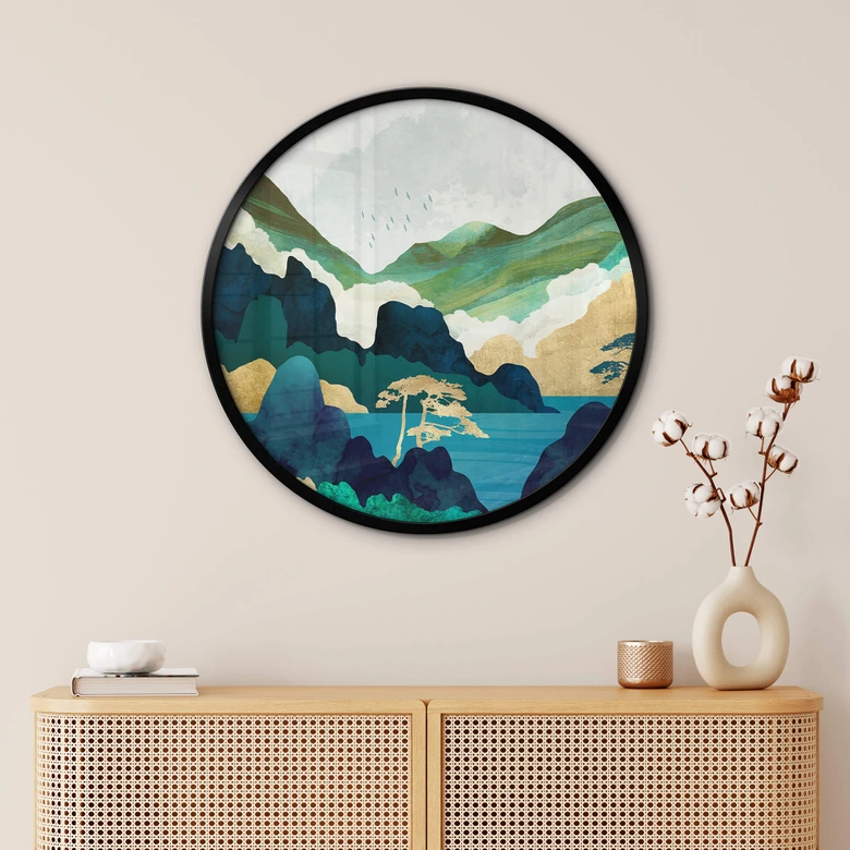 Poster SpaceFrog Designs - In den Bergen - Rund 