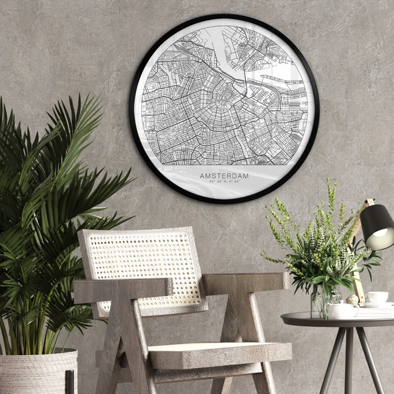Poster Plan de la ville d'Amsterdam 