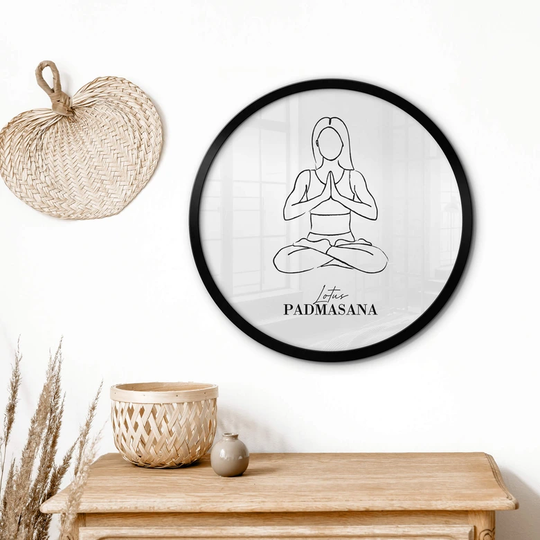 Poster Yoga - Lotus - Rund 