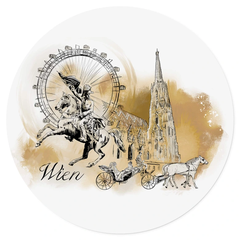 Wandtattoo Wien - Rund - Love your City 