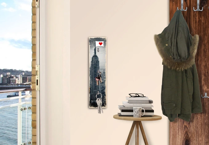 Schlüsselbrett I love New York + 3 Haken 