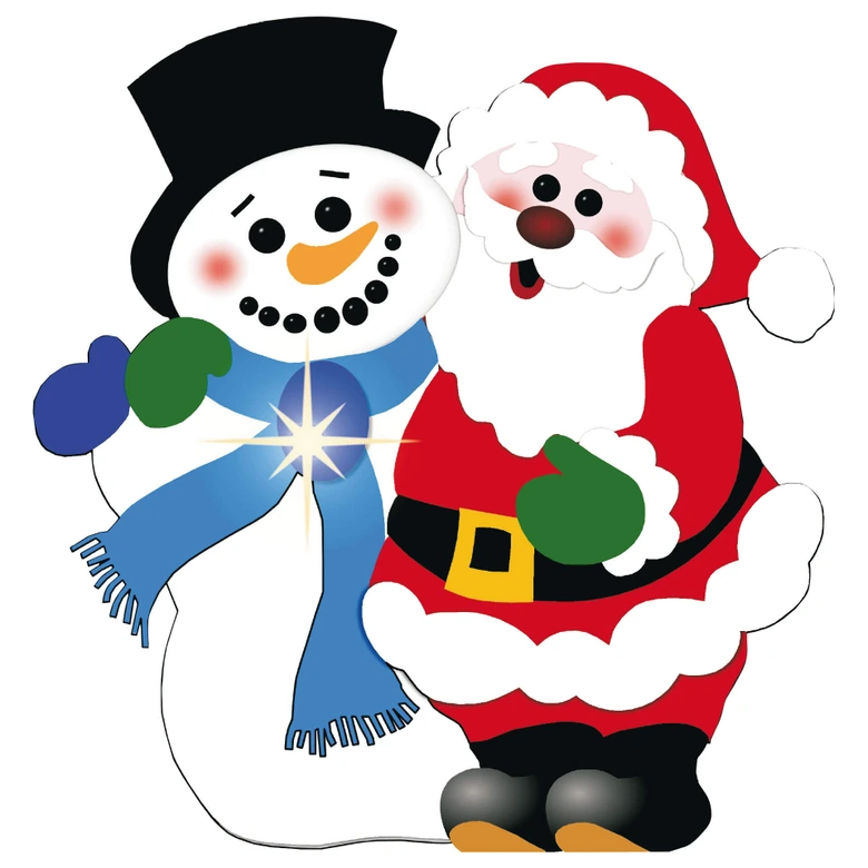 Autocollant Gel Noël Bonhomme De Neige Et Ours 20X20 Cm