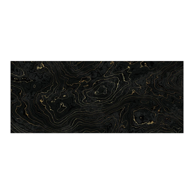 Self-adhesive kitchen splashback Abstract lines black-gold - Amini 