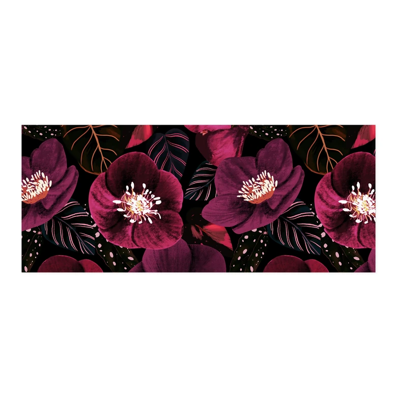 Self-adhesive kitchen splashback Floral blossoms in purple tones - Anise illustration 