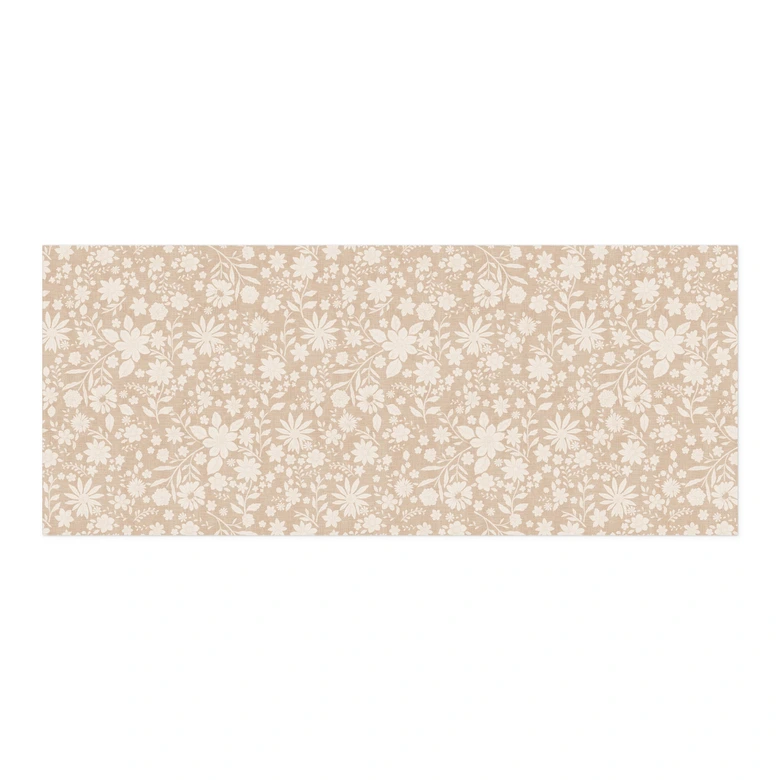Salpicadero de cocina autoadhesivo Flores vintage con aspecto de lino - Bloomery Decor 