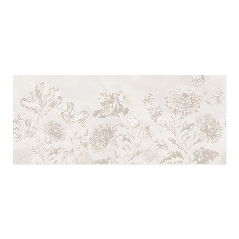 Selbstklebende Küchenrückwand Wildblumen in Kreide-Optik Greige - Bloomery Decor 