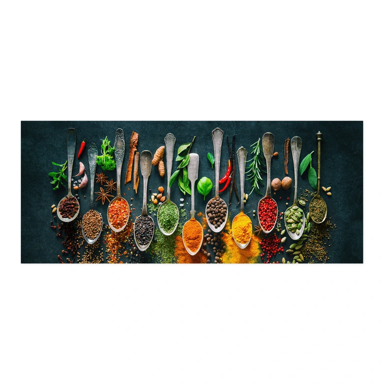 Salpicadero de cocina autoadhesivo Colorida variedad de especias 