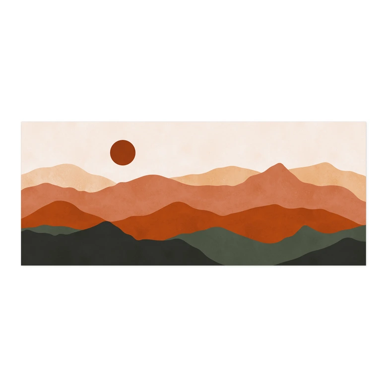 Self-adhesive kitchen splashback Gentle hills in the evening sun - Costa 