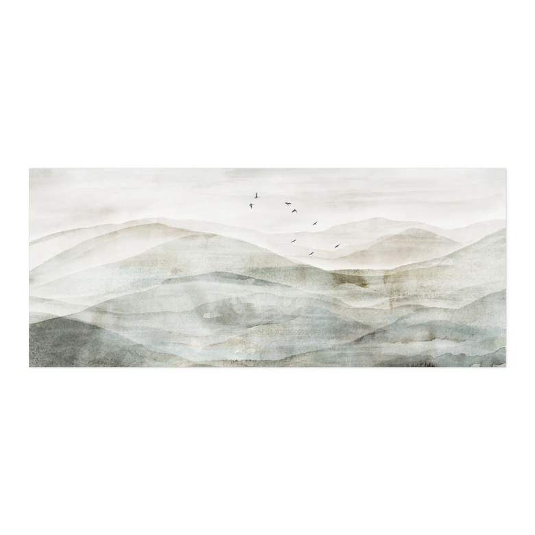 Selbstklebende Küchenrückwand Neblige Berglandschaft Aquarell - Ms Tiff 