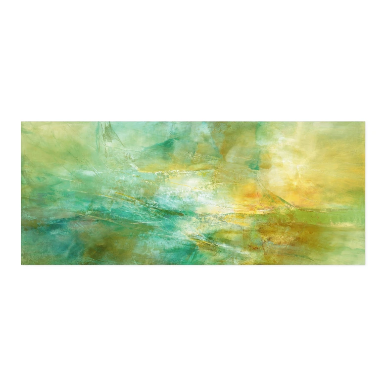 Zelfklevende Keukenachterwand Abstracte horizon in limoengroen - Schmucker 