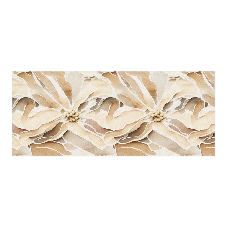 Samoprzylepny panel ścienny do kuchni Rozmiar, beżowe kwiaty - Treechild 