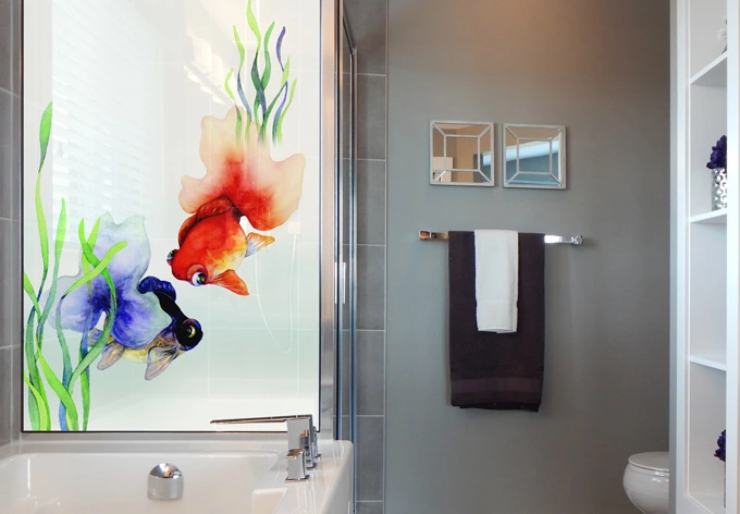Sichtschutzfolie Aquarell Fische 