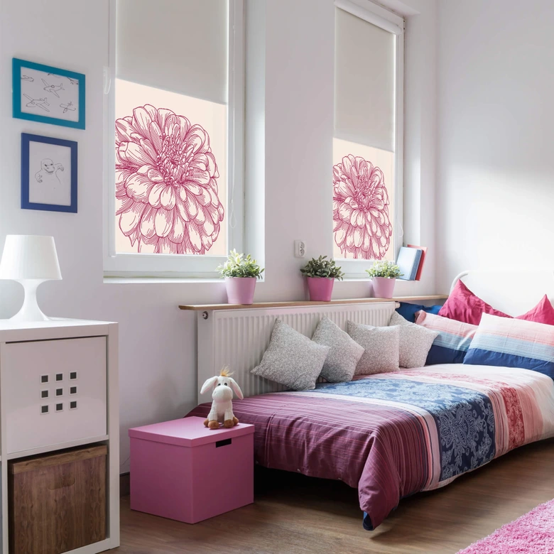 Window foil Flower illustration – square 