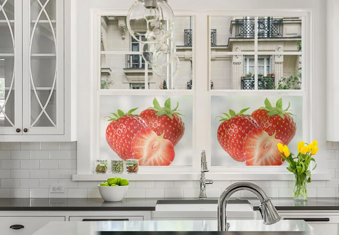 Window foil Strawberries – square 