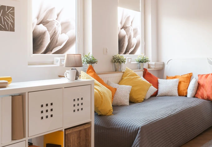 Sichtschutzfolie Tulpe im Detail - quadratisch 