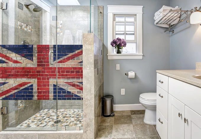 Folia ścienna Union Jack zapewniająca prywatność 