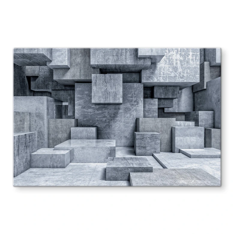 Spritzschutz 3D Betonblöcke 