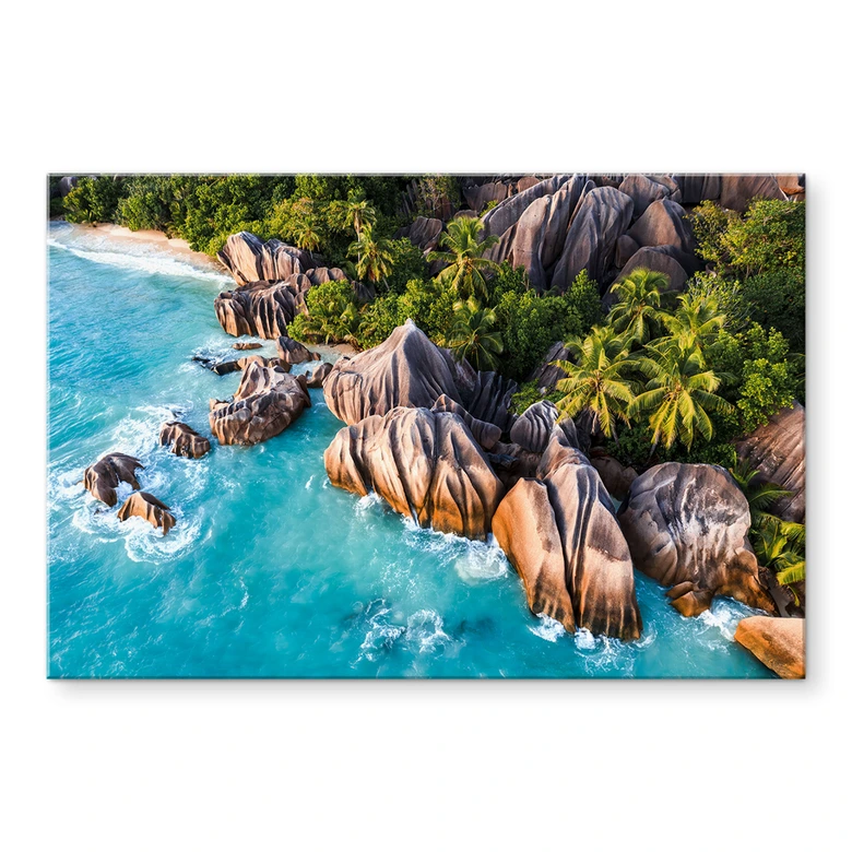 Spritzschutz Tropische Felsenküste der Seychellen - Colombo 