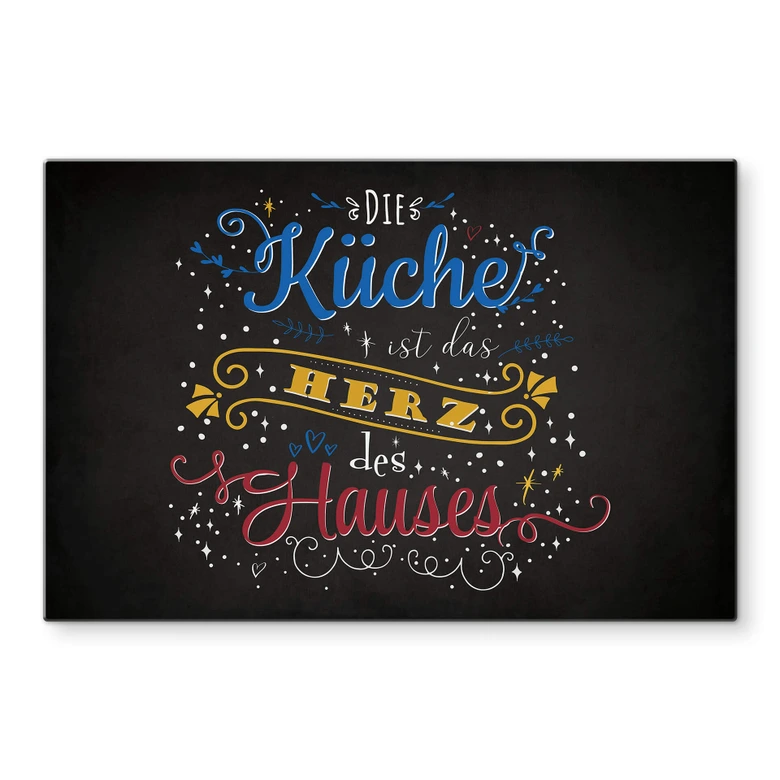 Spritzschutz Die Küche ist das Herz des Hauses - dunkel 