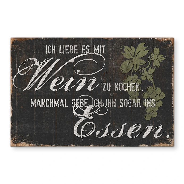 Spritzschutz Ich liebe es mit Wein zu kochen 