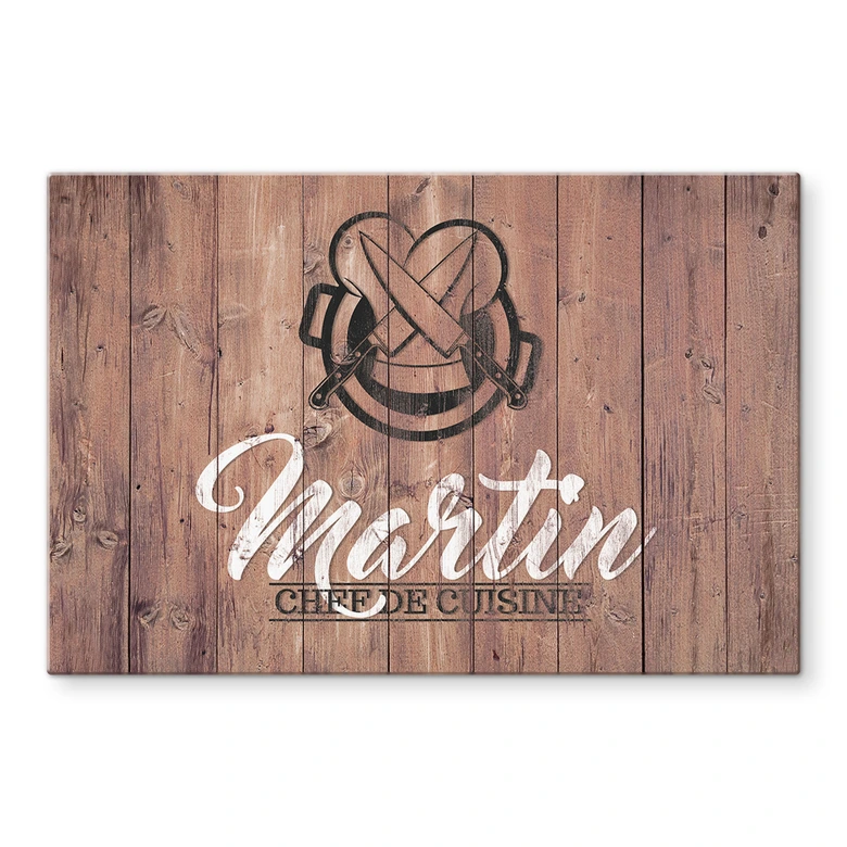 Spritzschutz Chef de Cuisine + Wunschtext 