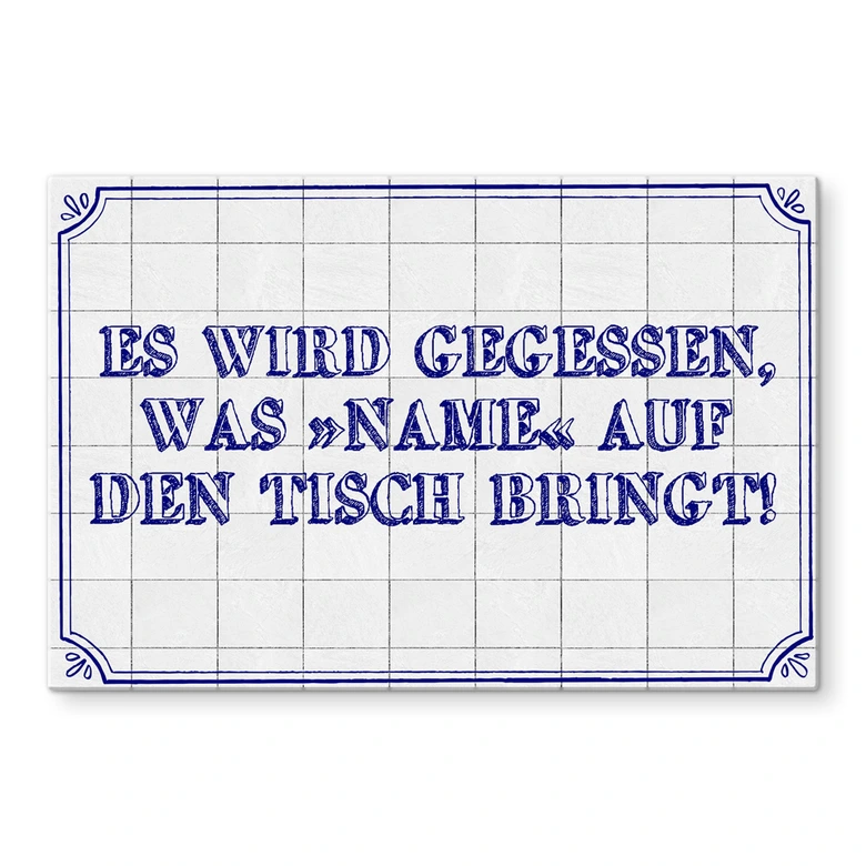 Spritzschutz + Wunschtext - Es wird gegessen... 