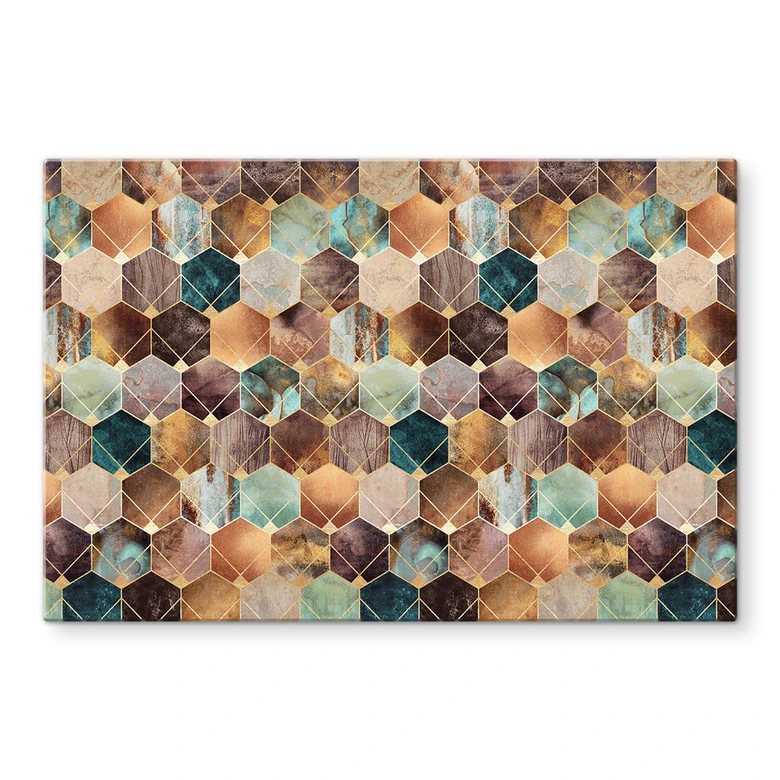 Splashback Fredriksson - Gold & Copper Hexagons 