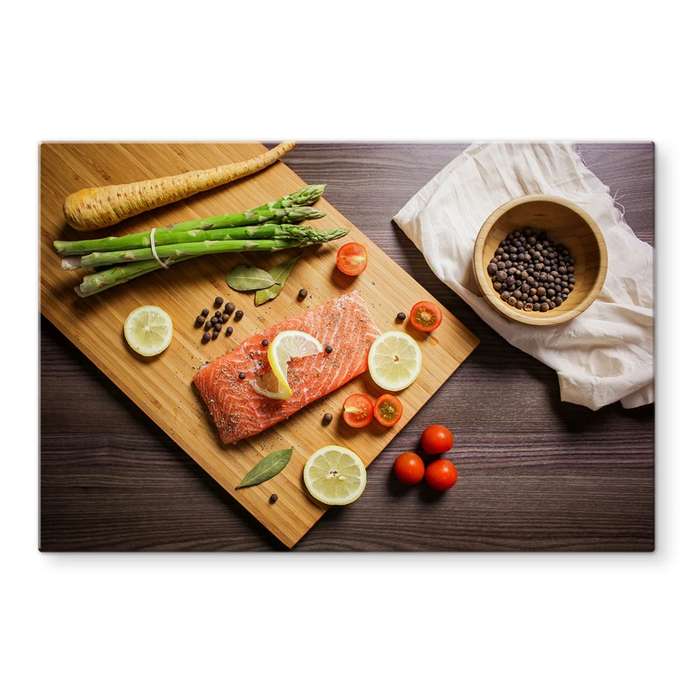 Spritzschutz Frischer Lachs 