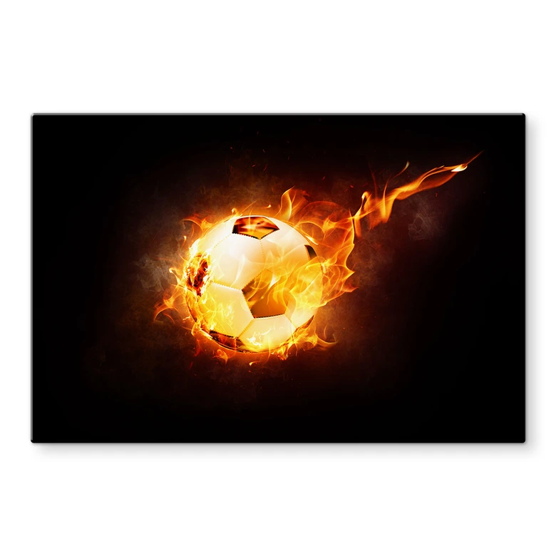 Spritzschutz Fußball in Flammen 