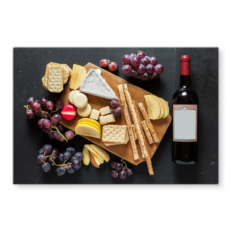 Spritzschutz Käse und Wein 