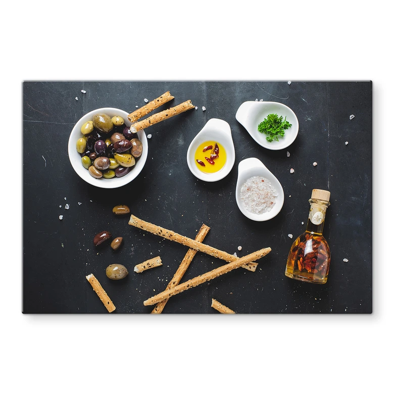 Spritzschutz Olives and Grissini 