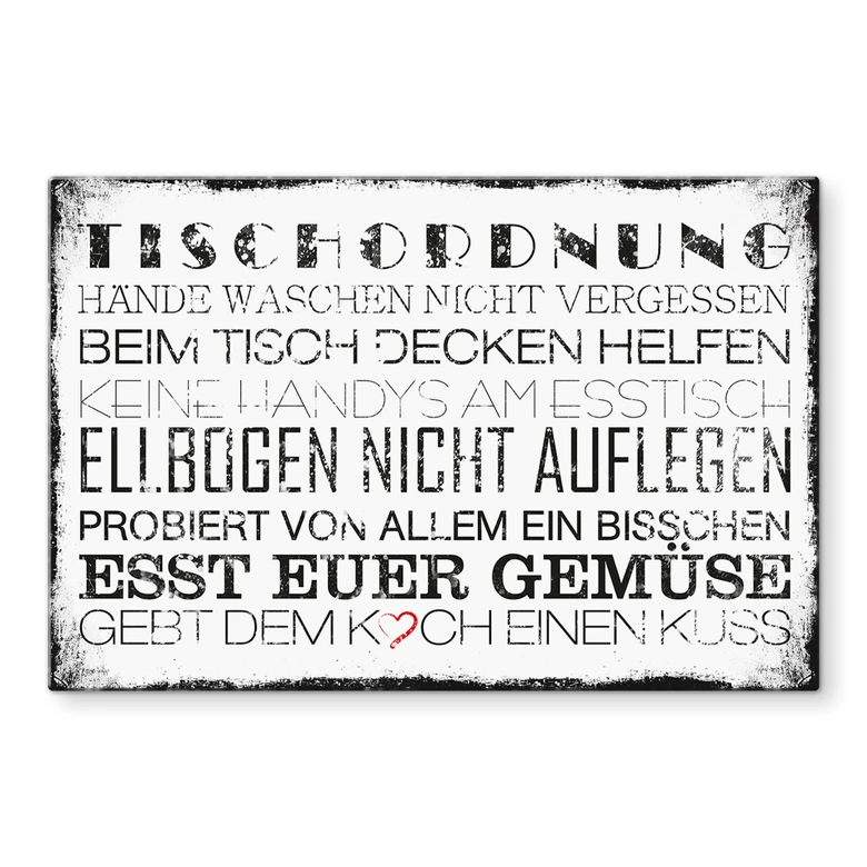 Spritzschutz Tischordnung 