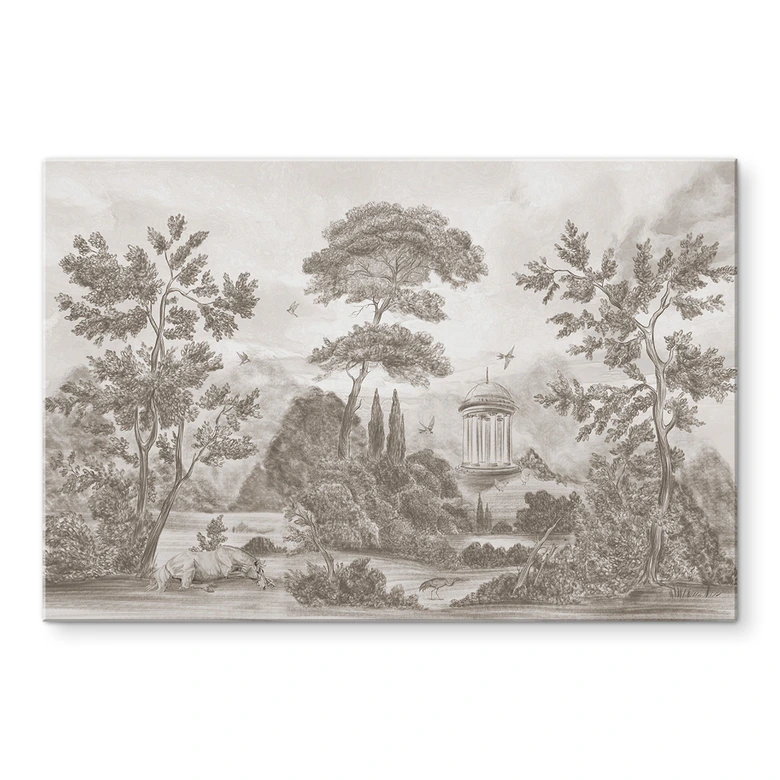 Spritzschutz Landschaft mit Gartenlandschaft in Beige - Ms Tiff 