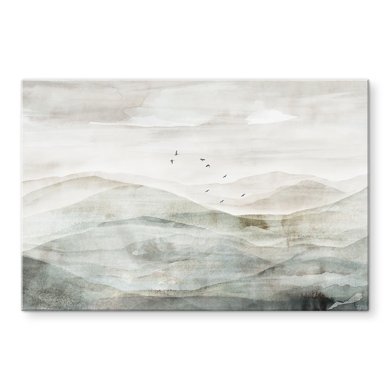 Spritzschutz Neblige Berglandschaft Aquarell - Ms Tiff 