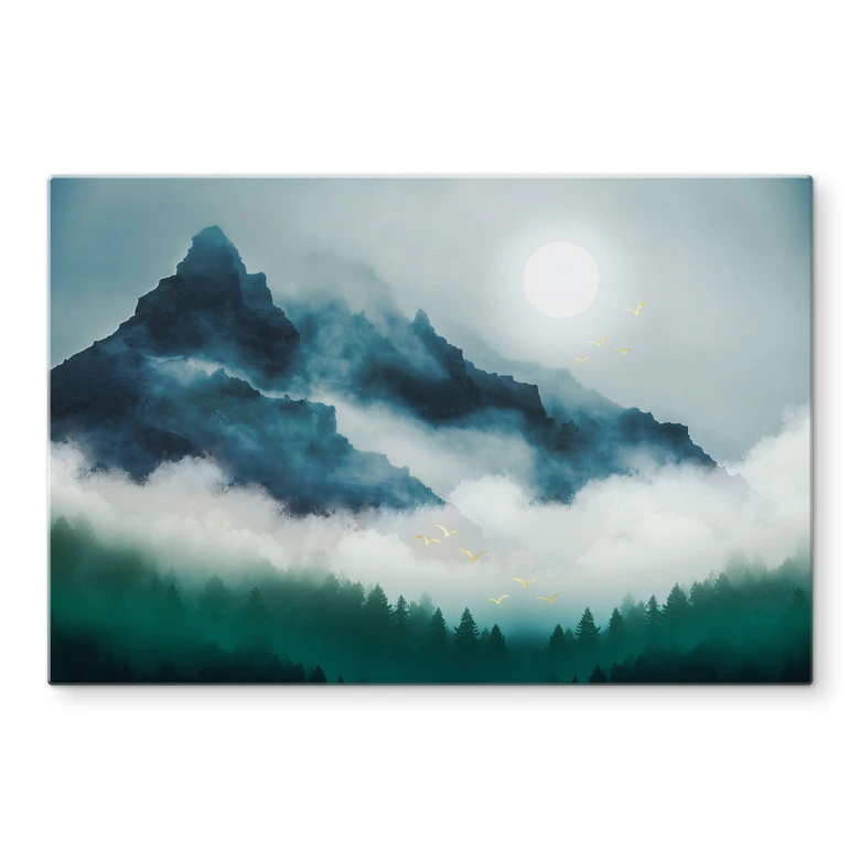 Spritzschutz Neblige Landschaft in der Nacht - SpaceFrog Designs 