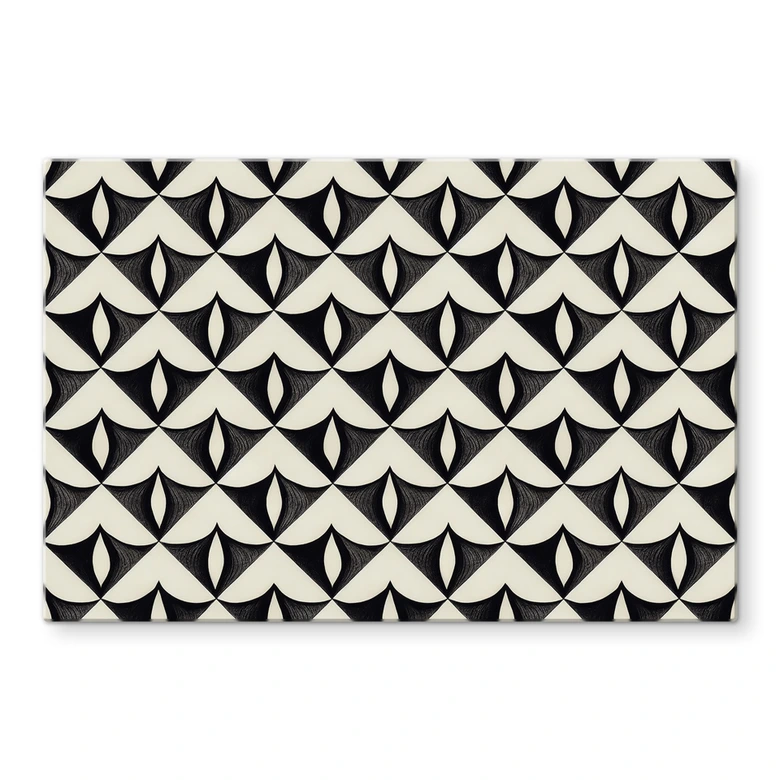 Spritzschutz Geometrische Ornamente in Schwarz-beige - Treechild 