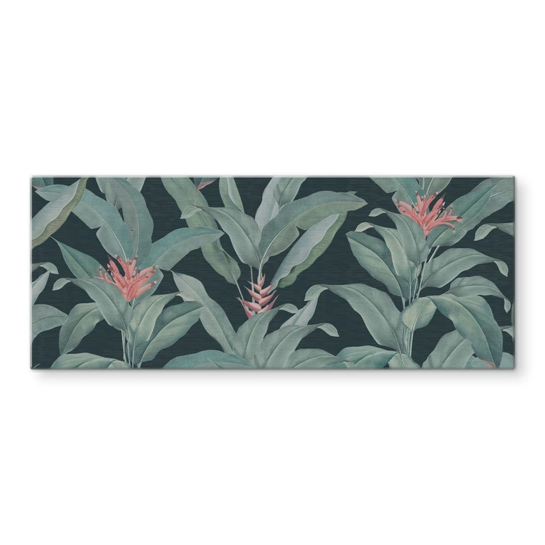 Spritzschutz Urban Jungle Tropenblätter Grün - Bloomery Decor - Panorama 