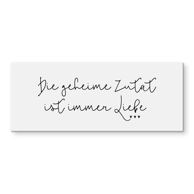 Spritzschutz Die geheime Zutat ist immer Liebe - Panorma 