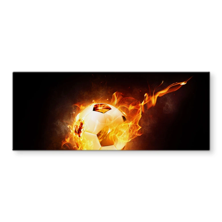 Spritzschutz Fußball in Flammen - Panorama 