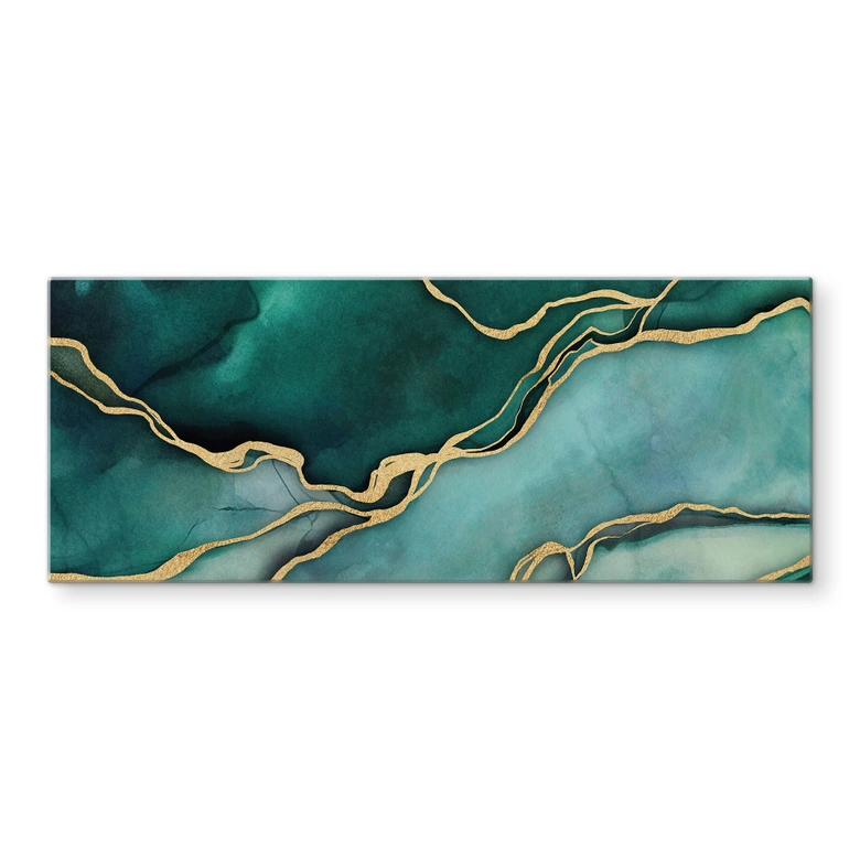 Pannello paraschizzi Marmo in oro-verde - Haase 