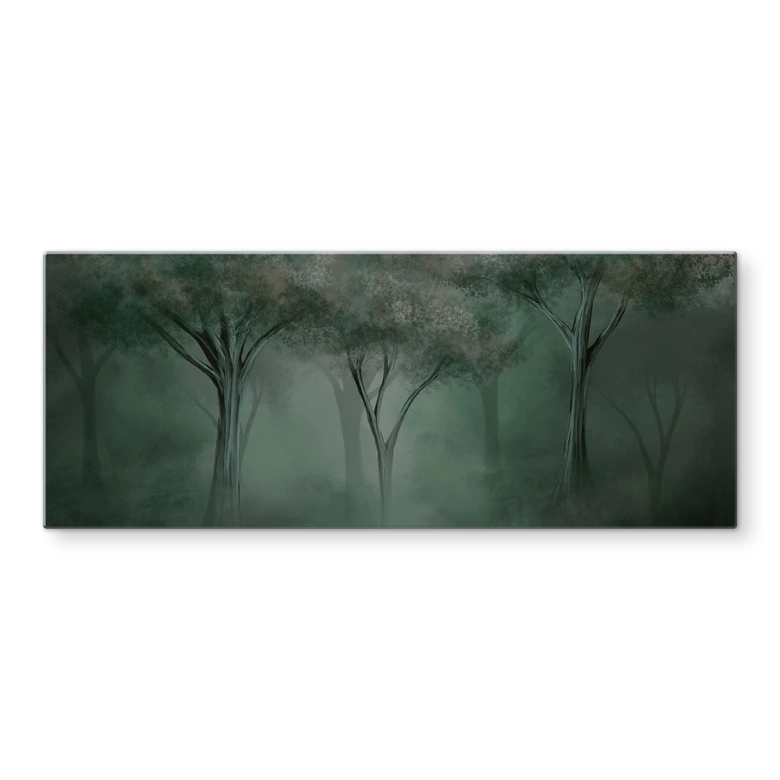 Spritzschutz Waldmagie im Morgennebel Grün - Ms Tiff - Panorama 