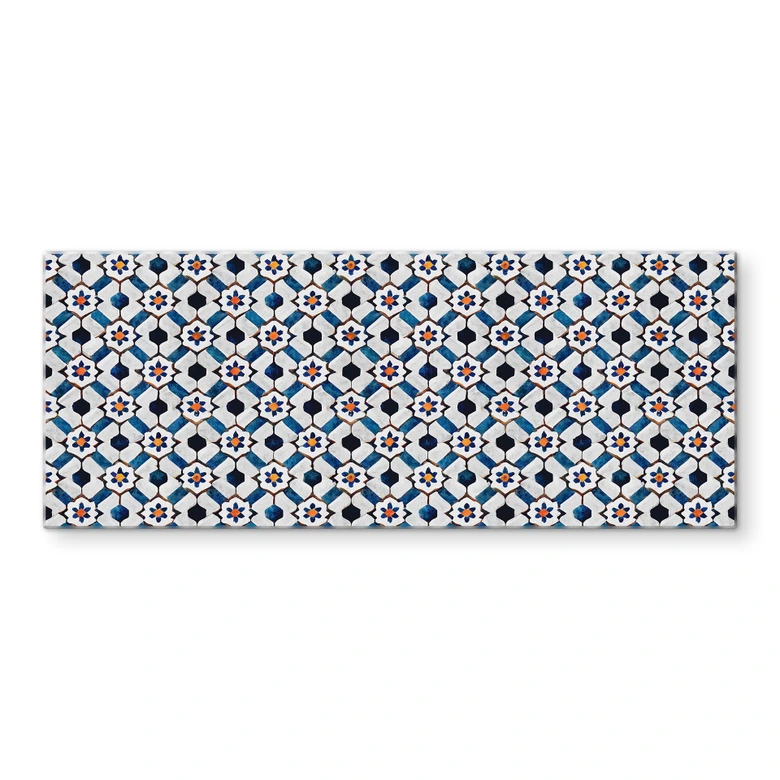 Spritzschutz Geometrisches Muster mit Blumen - Treechild - Panorama 