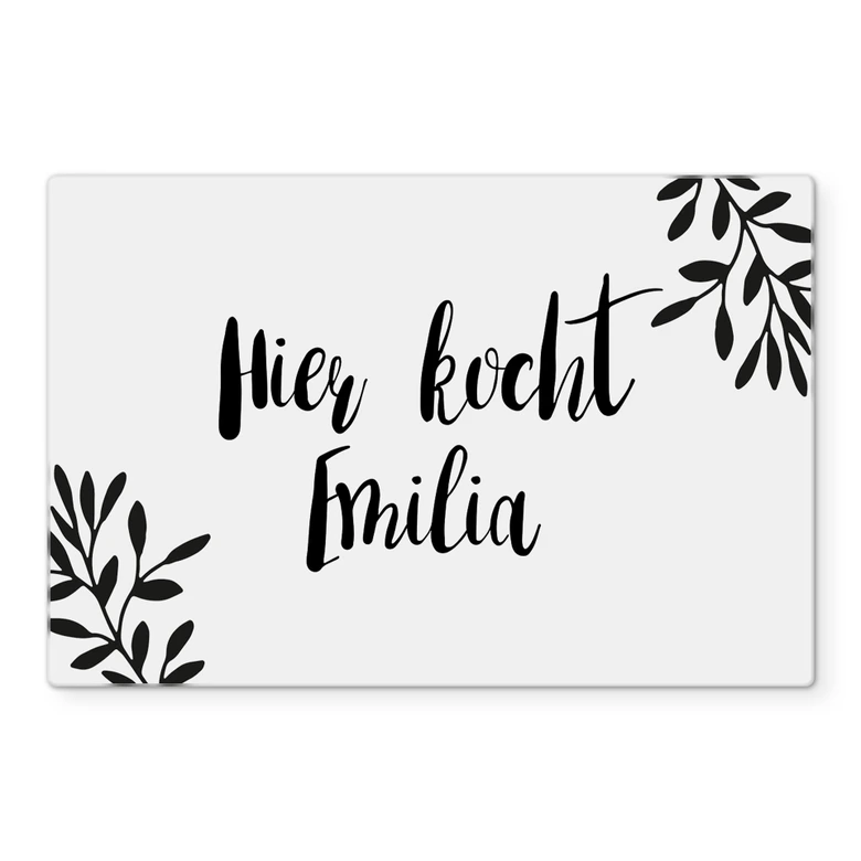 Spritzschutz Botanik mit Wunschtext - Transparent 