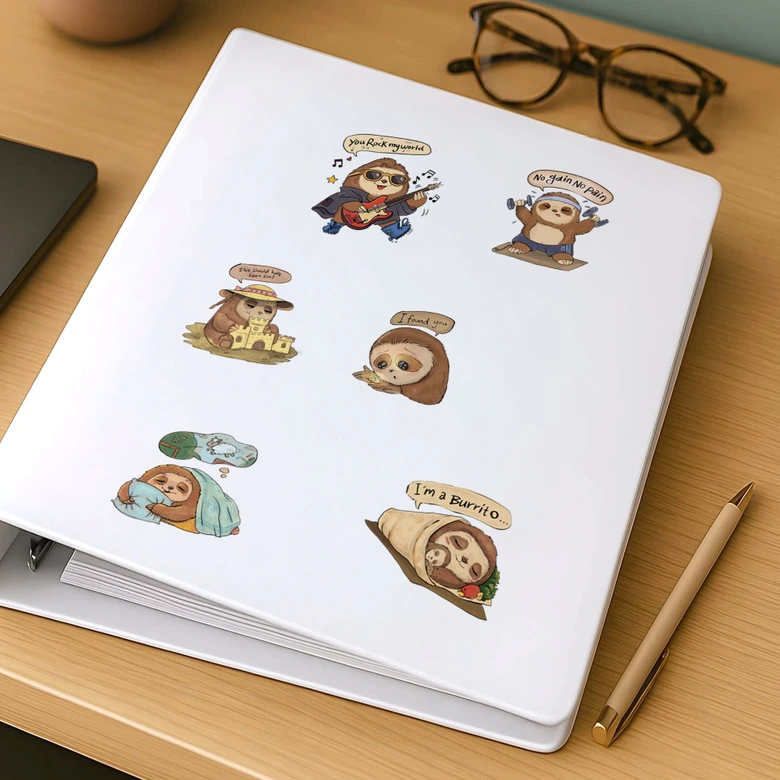 Stickers Funny sloth sayings 