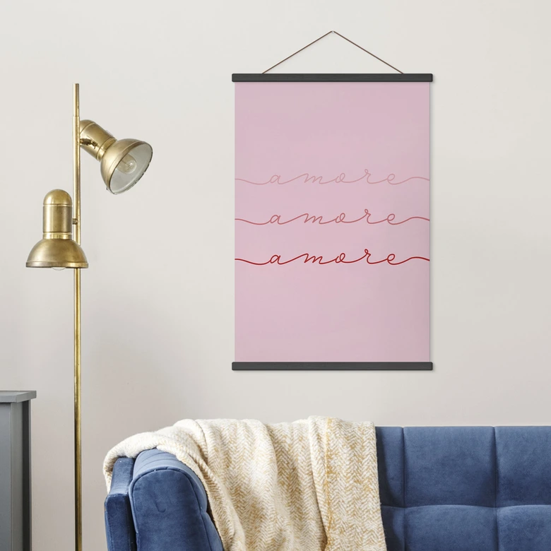 Stoffbild mit Schriftzug Amore 