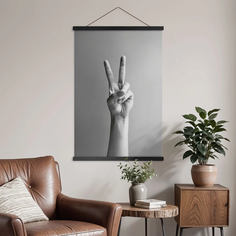 Póster de tela Mano de la Victoria - Signo de paz y victoria - Bühler 