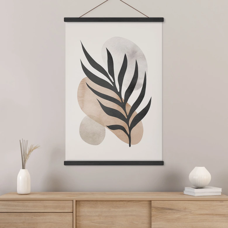 Stoffbild Botanische Silhouette mit kunstvoller Geometrie - Costa 