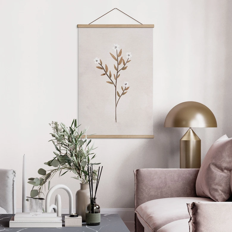 Stoffbild Blumen Illustration - Vergissmeinnicht - Goed Blauw 