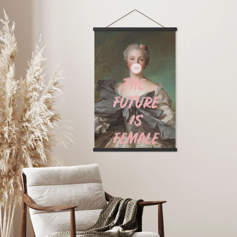 Stoffbild Die Zukunft ist weiblich - Grace Digital Art 
